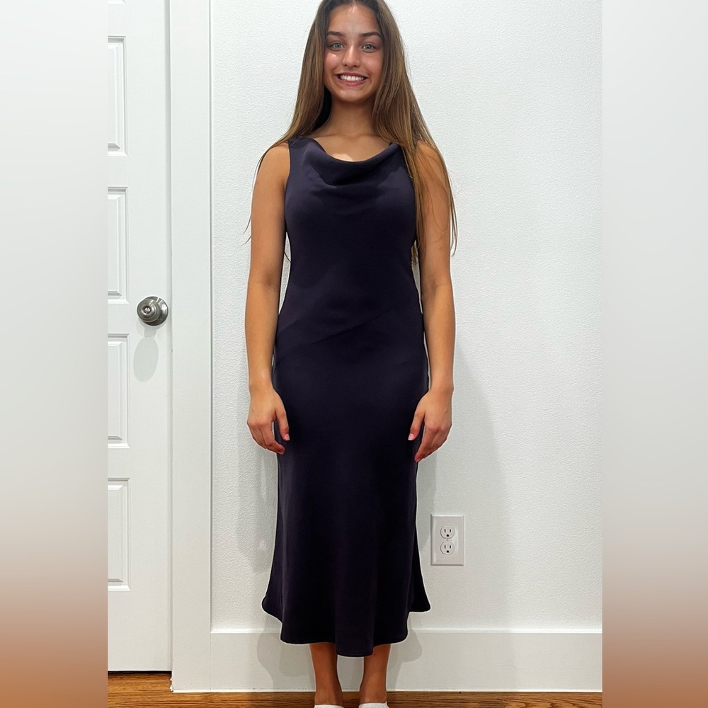 Vintage Ann Taylor Purple Cowl Neck Dress